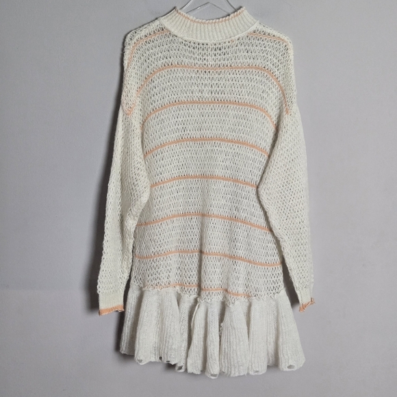 Free People Float On Sweater Dress Women's S Cream Babydoll Retro Romantic - Picture 5 of 13